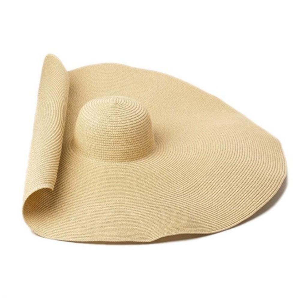 Boho Style Diameter Large Straw Hat Sunscreen Summer Beach Sun Hat 70cm Wide Brim Sun Hat Outdoor