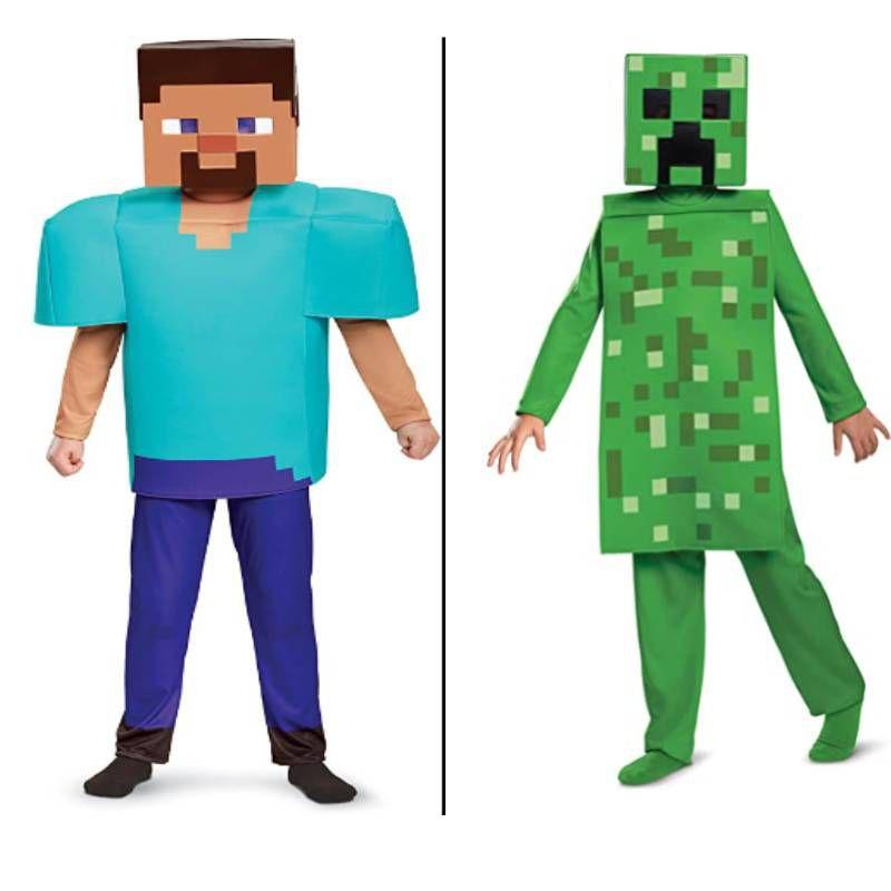 Minecraft Halloween Cos Performance Costume Childrens Costume Threepiece Set