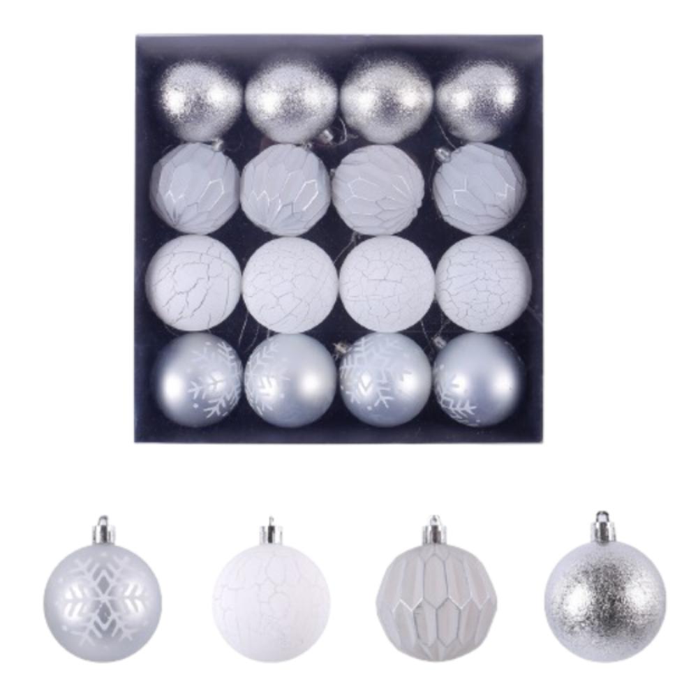 16pcs Shatterproof Electroplated Hanging Balls 6cm Merry Christmas Decor Holiday Festive