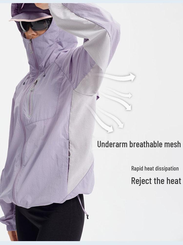 Women's UV Protection Ice Silk Jacket - Stylish, Lightweight Purple Summer Wear