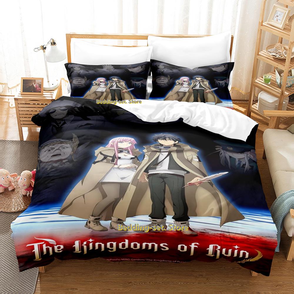 The Kingdoms of Ruin Beding Set Carton Anime Thre-piece Set Adult People Kid Bedrom Thre-piece Suits 3D Kawai Colcha De Vera