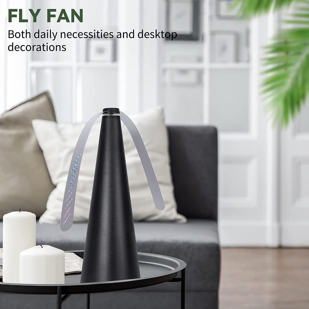 Fly Fans for Tables with Soft Blades, USB or Batteries Powered, Soundless and Portable Fly Fan Keeps Your Food Clean