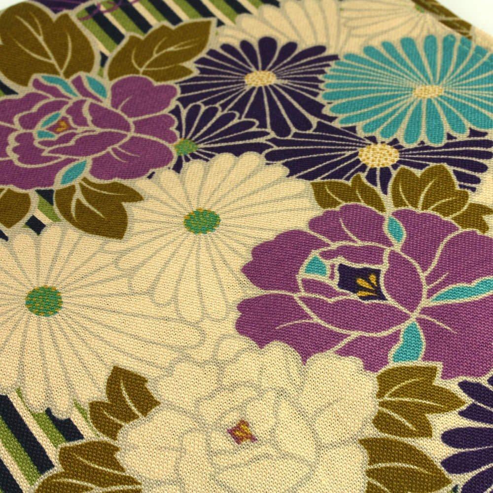 Noren Large Furoshiki x 30cm Flower Made in Machine Interior Japanese Kimono Print (100cm Wide) (Retro Purple) - Japan, 100% Cotton, Washable,