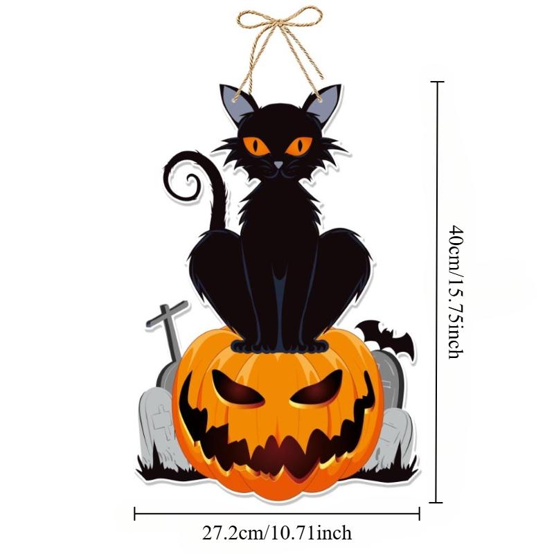 Halloween Pumpkin Witch Bat Skeleton Hanging Ornament Front Party Door Hanging Props Background Decoration Halloween Party Decor