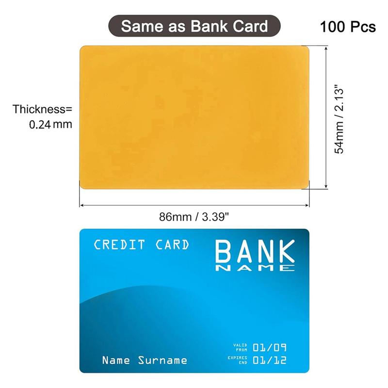 Good-100Pcs Blank Metal Business Cards 86 X 54 X 0.45Mm Anodized Aluminum Sheet Name Card For Laser Engraving DIY Cards Durable