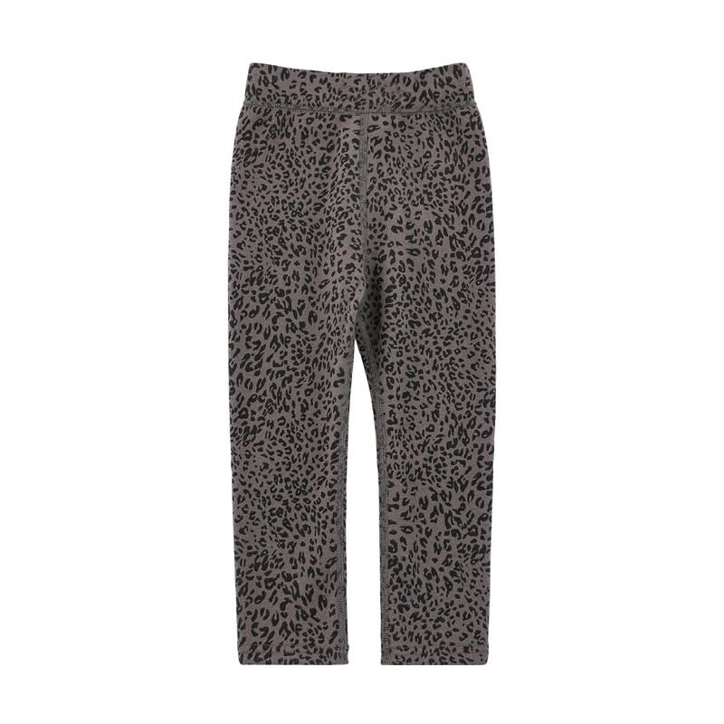 Girls  Winter Leopard Print Fleece-Lined Leggings 80 cm