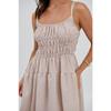 Women Sexy Loose Striped Suspender High Waist Slimming Commuting Midi Dress