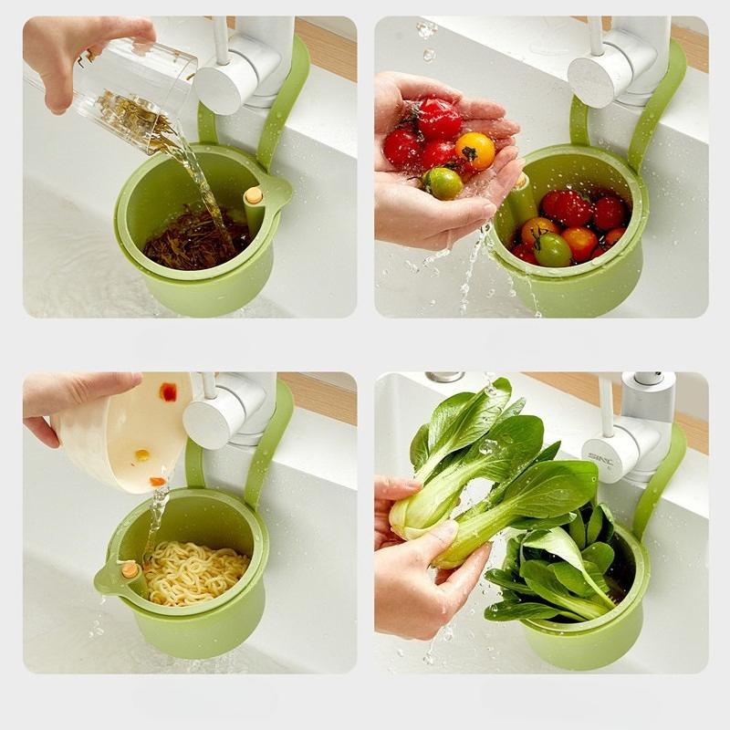 Hanging Sink Drainage Basket Kitchen Accessories Sink Separation Food Scraps Filter Basket Fruit Cleaning Filter Basket