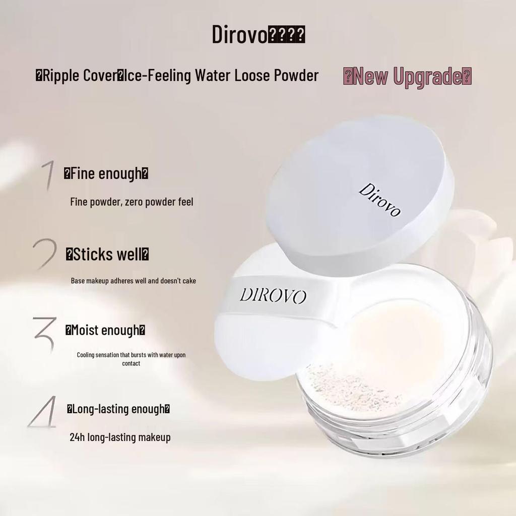 TiloWei Cloud Mist Lightweight 8g Water-Infused Loose Powder - Transparent, Translucent, Adherent Matte Finish for a Clear Makeup Look.