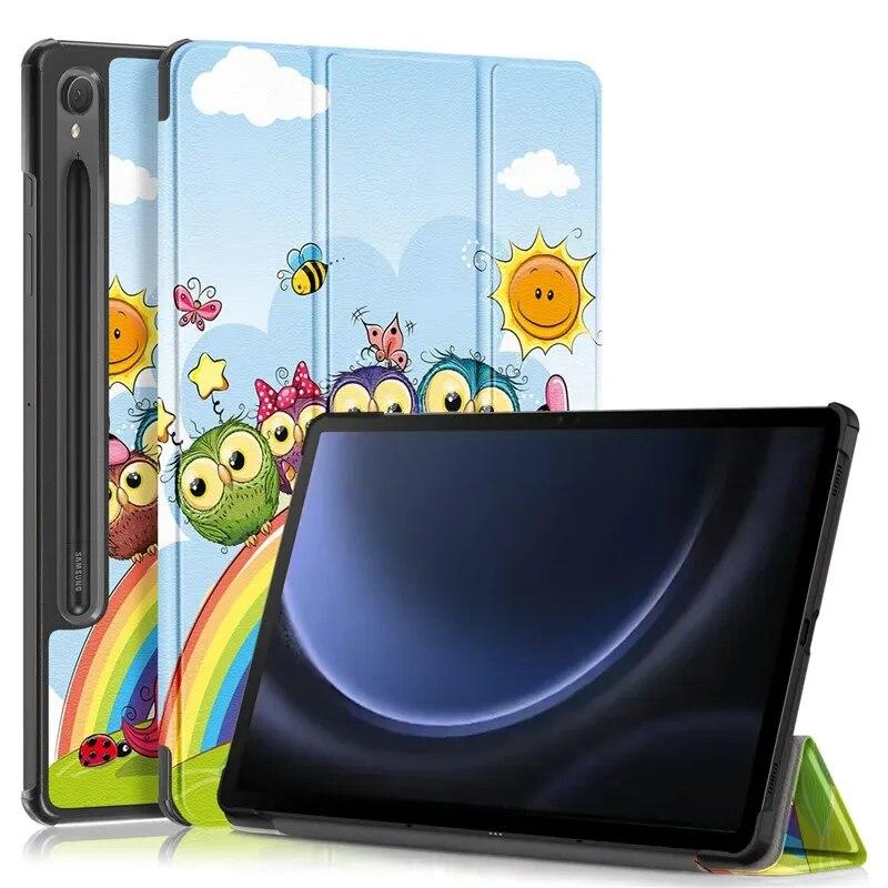 Tablet Leather Case for Samsung Galaxy Tab S9 FE S9FE 2023 Case 10.9 Inch Folding Stand Magnetic Smart Folio Tablet for Samsung Tab S9 FE Case