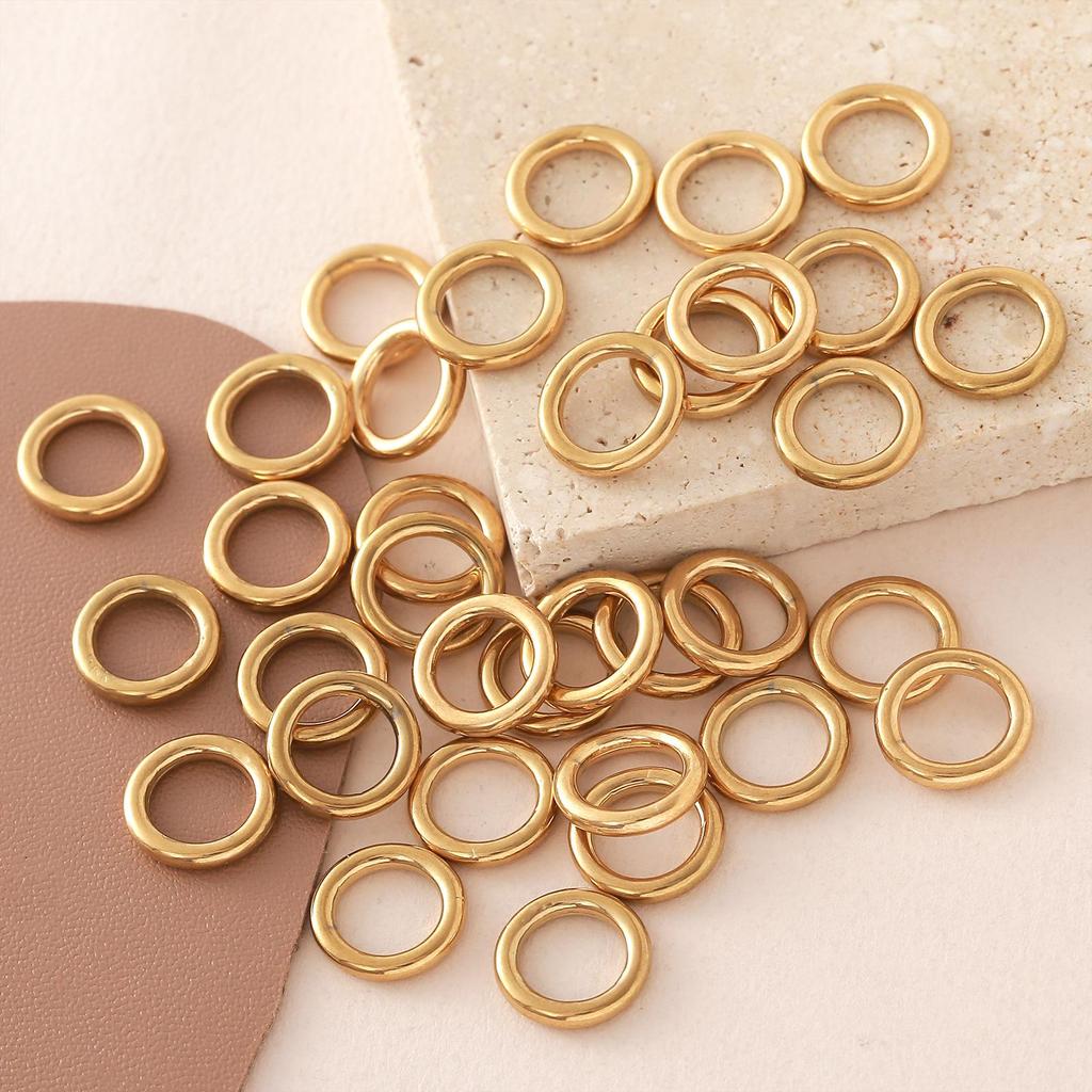 Gold-Filled Stainless Steel Seamless Connecting Ring for DIY Jewelry - Necklace & Bracelet Accessories