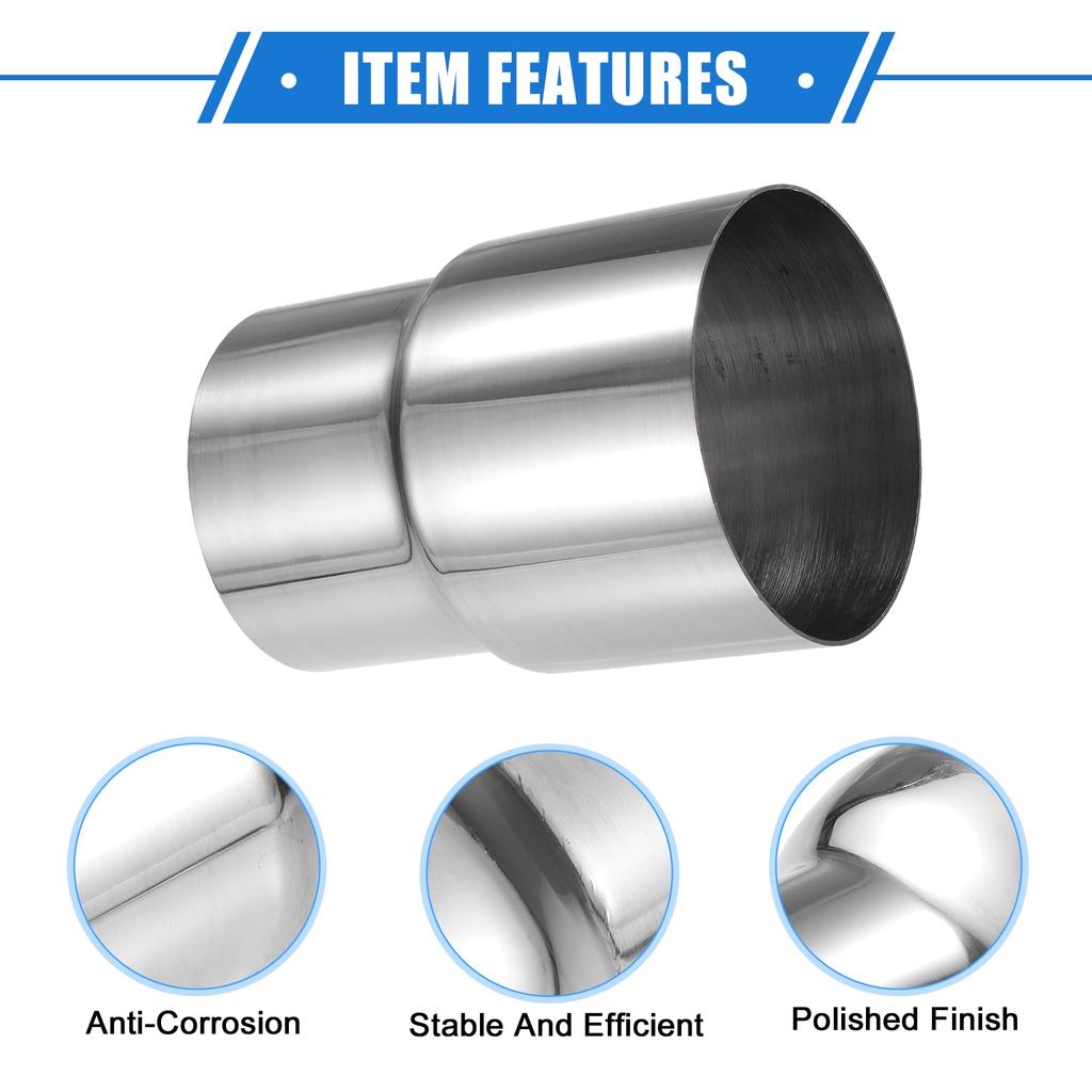 ABSOPRO Exhaust Pipe Adapter Connector 78mm ID to 90mm Universal for and Durable Stainless Silver 2 Pieces Reducer, ID, Cars, Trucks, Pickups, Steel,