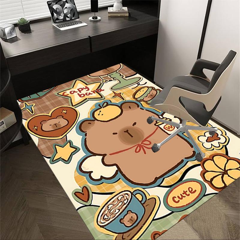 1PC Capybara Cute Extra Large Non-Slip Floor carpet, Office, family, bedroom, Studio - Large Area Rug Indoor Rugs, Vibrant Colors-A310