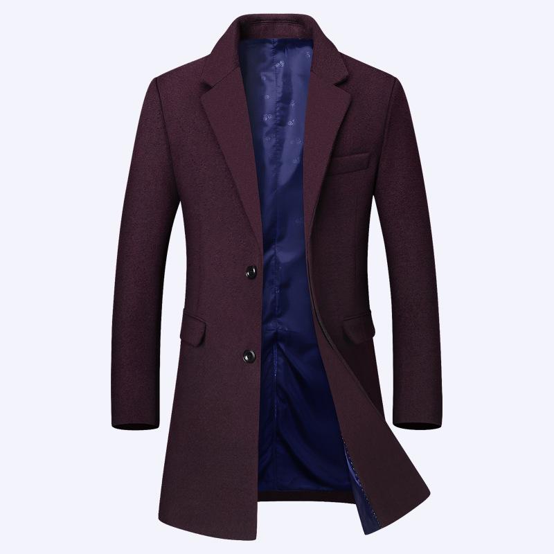 Cappotto di Lana da Uomo Fornitura Lana Lana Cappotto di Lana Moda Revers con Cotone Lana Cappotto da Uomo