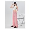Women's Pink Quick-Dry Nine-Point Loose Ice Silk Pants - Summer Sun Protection, Petite Fit