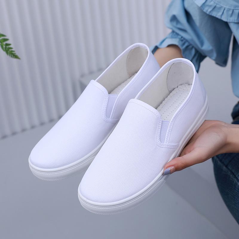 „Atmungsaktive, leichte Canvasschuhe für Damen mit rutschfester, weicher Sohle, vielseitiges Low-Top-Design in Schwarz für mehr Komfort“ 46 Men's weiß