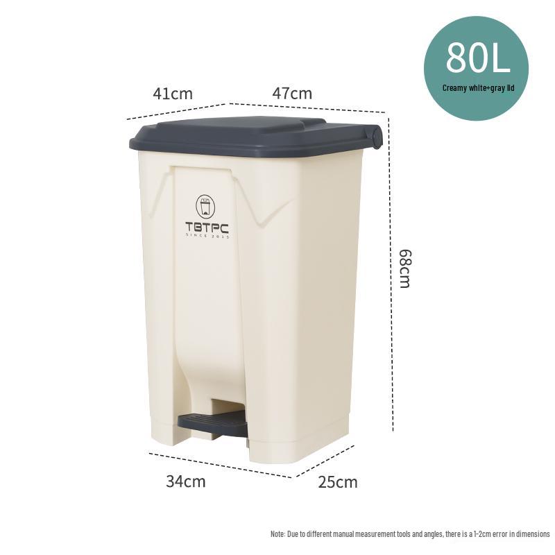 Large Foot-Pedal Trash Can with Lid for Commercial, Office, Outdoor, and Household Use