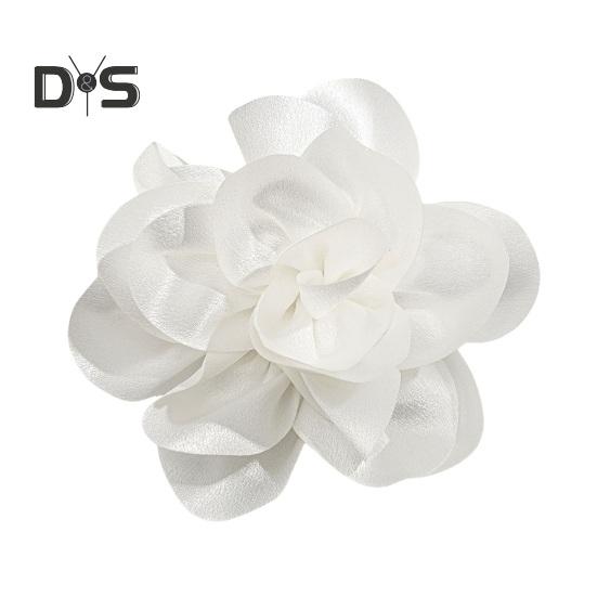 

Женская брошь-корсаж из ткани в форме цветка, противоскользящая, для костюма, воротника, шляпы, шарфа, украшения для платья, прищепка для выпускного бала, украшения для одежды белый