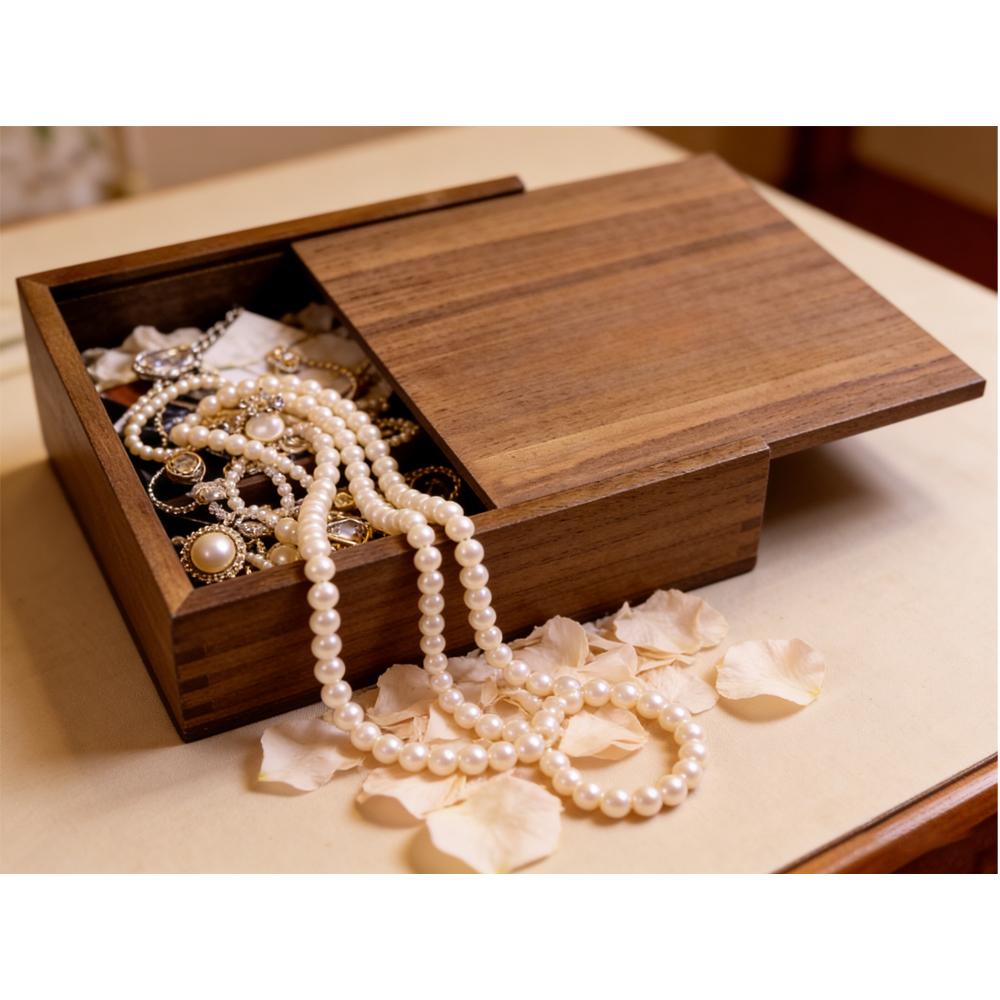 1PCS Walnut Maple Wood Storage Box Photography Wedding Gift Album Jewelry USB Box Natural Unfinished Wooden Case 16.9X16.9X3.5cm