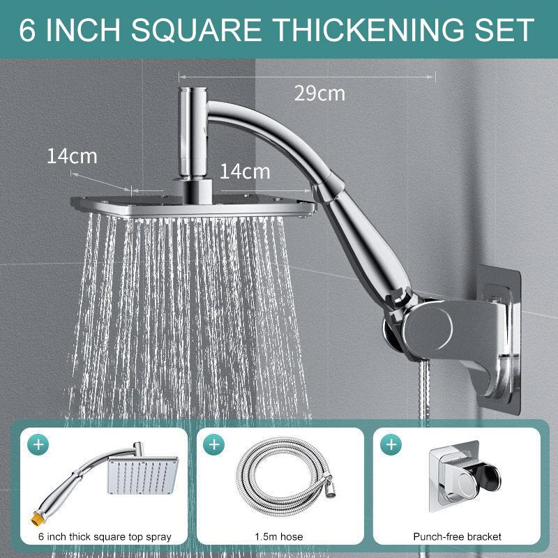 Bathroom 6 ”8 Inch Shower Head ABS Chrome Shower Head Water Saving Bathroom Rain Spa Square Handheld ELA087-1