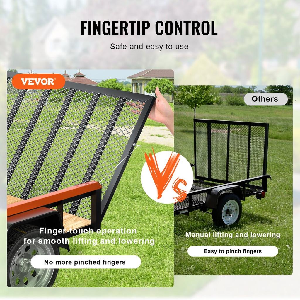 2-Sided Trailer Tailgate Lift Assist, 360 lbs Load Capacity, Compatible with Open Utility Trailer Tailgate and Ramp, with 10 to 24 Inch Heights Side