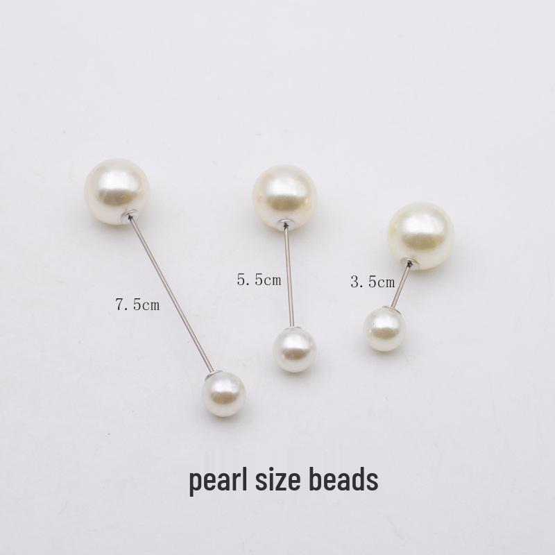 Gold & Silver Pearl Double-Ended Bead Pin: Versatile Hat, Dress, Shoe Accessory