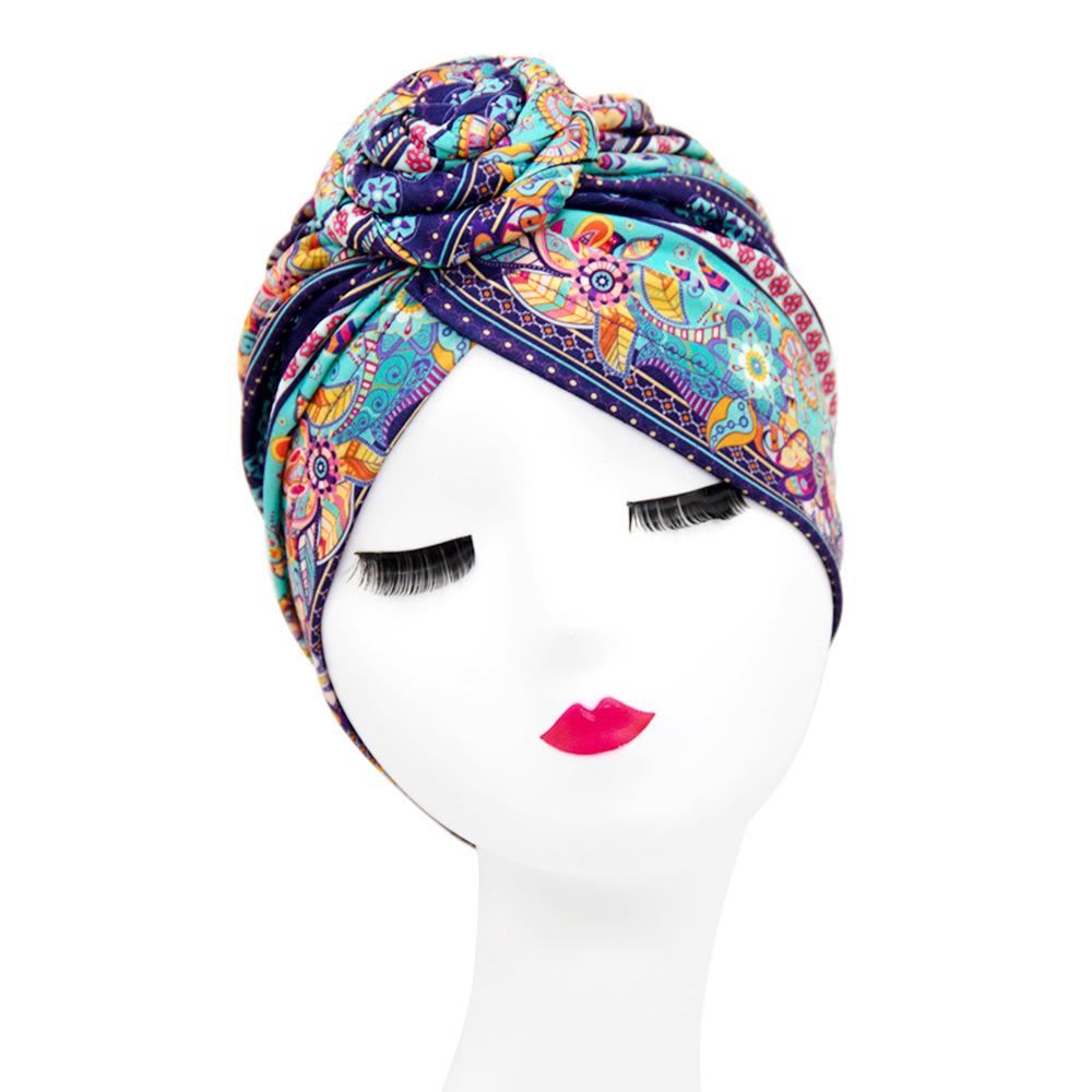 Stylish Donut Turban Hat: European & American Ethnic Swirl Design