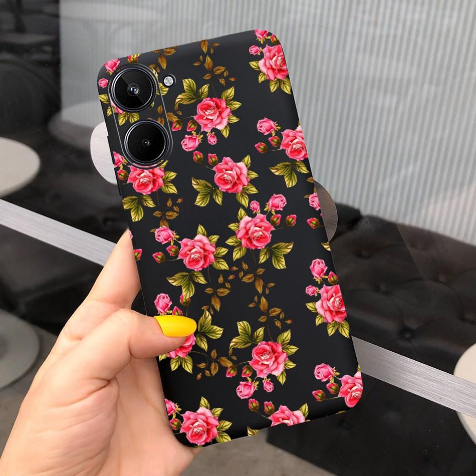 For Realme 10 2022 Fashion Girl Sunflower Yellow Phone Case For Realme10 RMX3630 4G Candy Color Soft Silicone TPU Cases