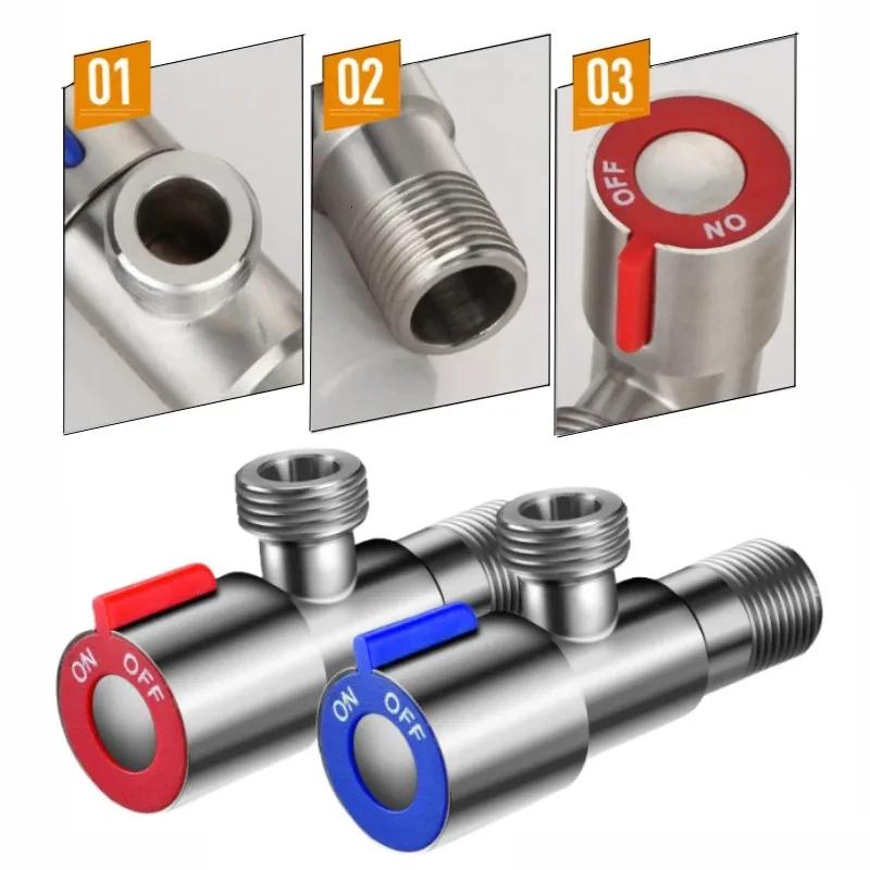 שסתום כניסה חם-קר מפלדת אל-חלד, ברזי זווית למילוי אסלה, ברז לדוד מים לכיור, אביזרי מטבח ואמבטיה