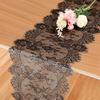 Black Lace Table Runner, 14x118 Inch Vintage Lace Table Cloth, Embroidered Boho Tables Runner for Rustic Wedding Tables Decorations, Bridal Shower,