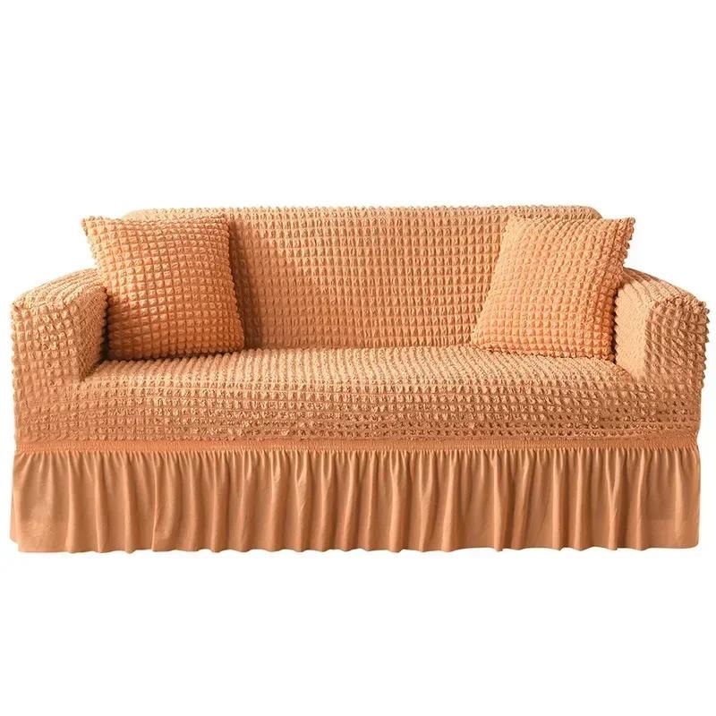 1/2/3/4 Seater Seersucker Sofa Slipcover High Stretch Couch Cover Thick Corner Sofa Protector Elastic Corner Couch Covers