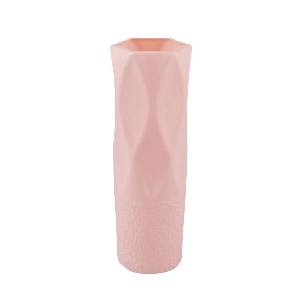Nordic Plastic Flower Vase White Pink Imitation Ceramic Flower Improve Your Home Office And Wedding Environment Basket Vase