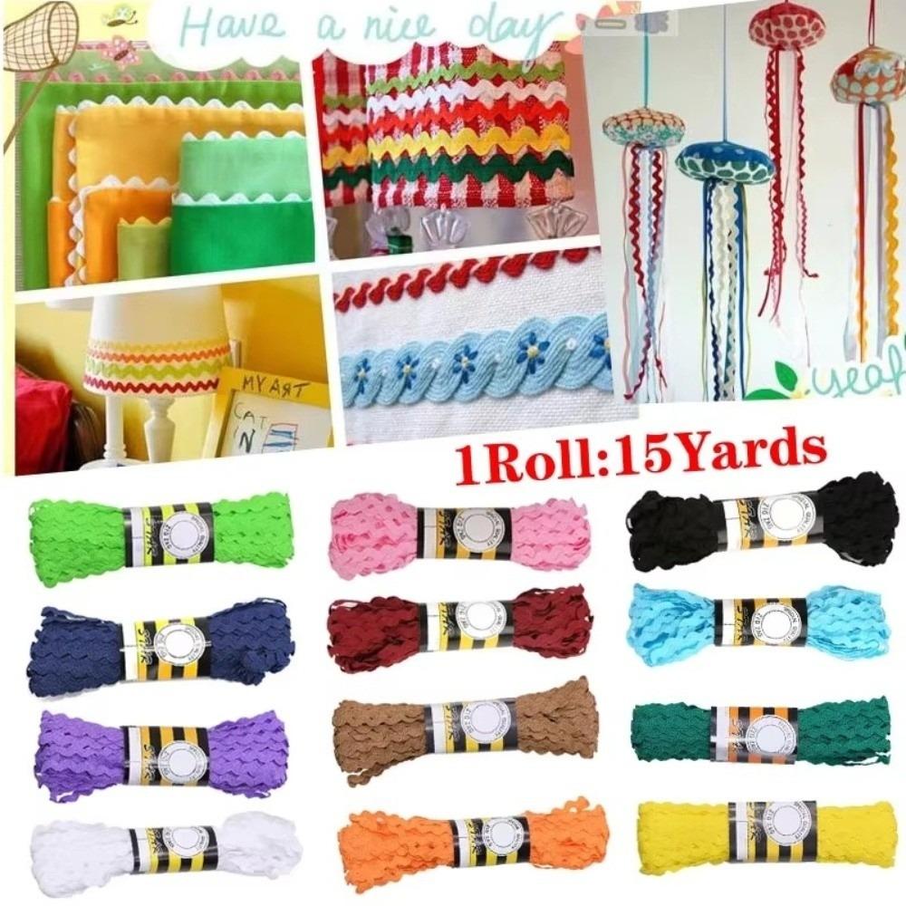15Yards 8mm Width Multi Colors Ric Rac Ribbon Wavy Design Decorative Craft Ribbon For DIY Craft