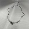Minimalist Square-ring Interlocking Necklace - Titanium and Steel - Unique and Versatile, Retro and High-end, Trendy Collar Chain