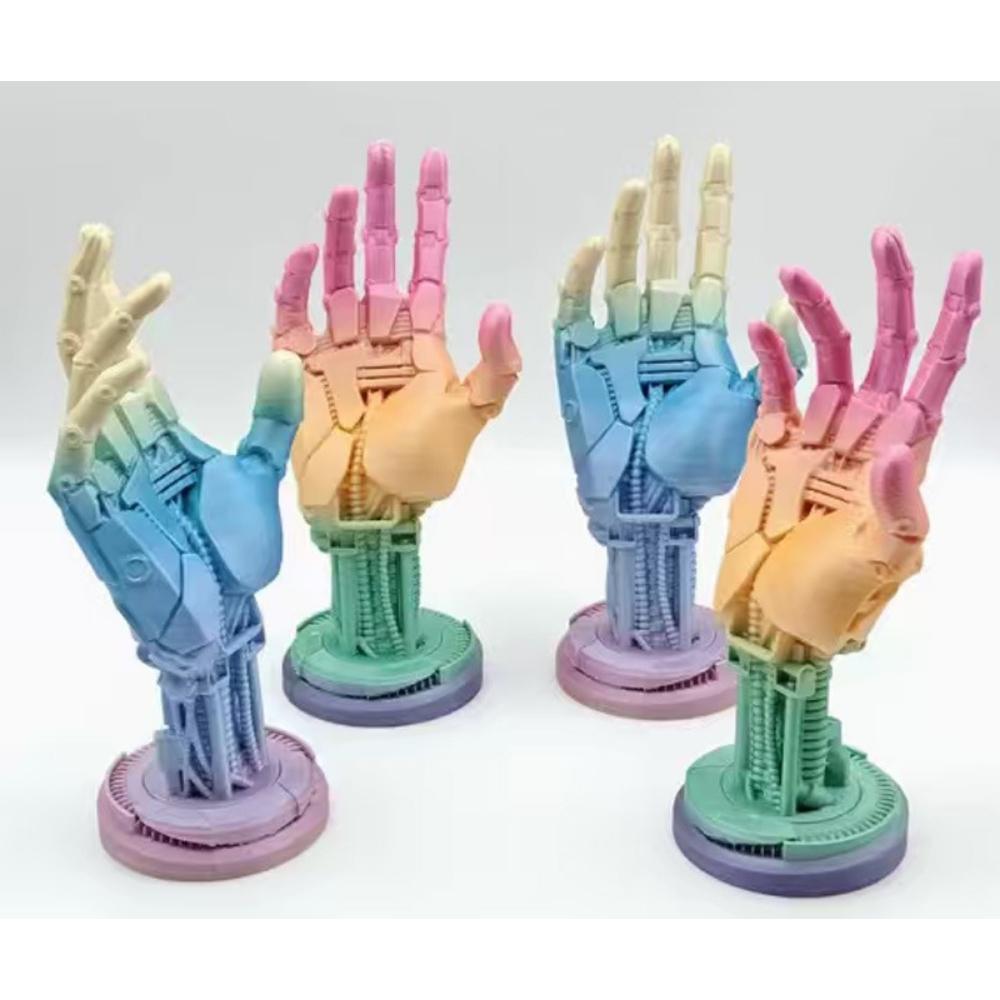 Cyberpunk Mechanical Hand Statue, 3D Printed Detailed Prop for Photography, Desktop Decor and Creative Tech Gift