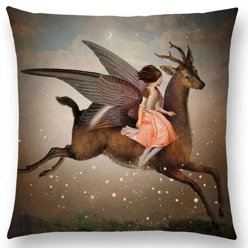 New Elegant Lady Lovely Girl Shakespeare Plays Fantasy Painting Heart Free Wish Sea Cushion Cover Sofa Throw Pillow Case