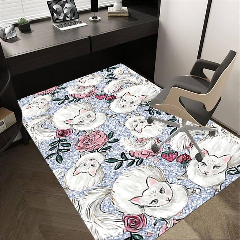 

1PC cat flower Non-Slip Floor carpet, Office, family, bedroom, Studio - Large Area Rug, Vibrant Colors, Longlasting Material-X409 60cm by 90cm