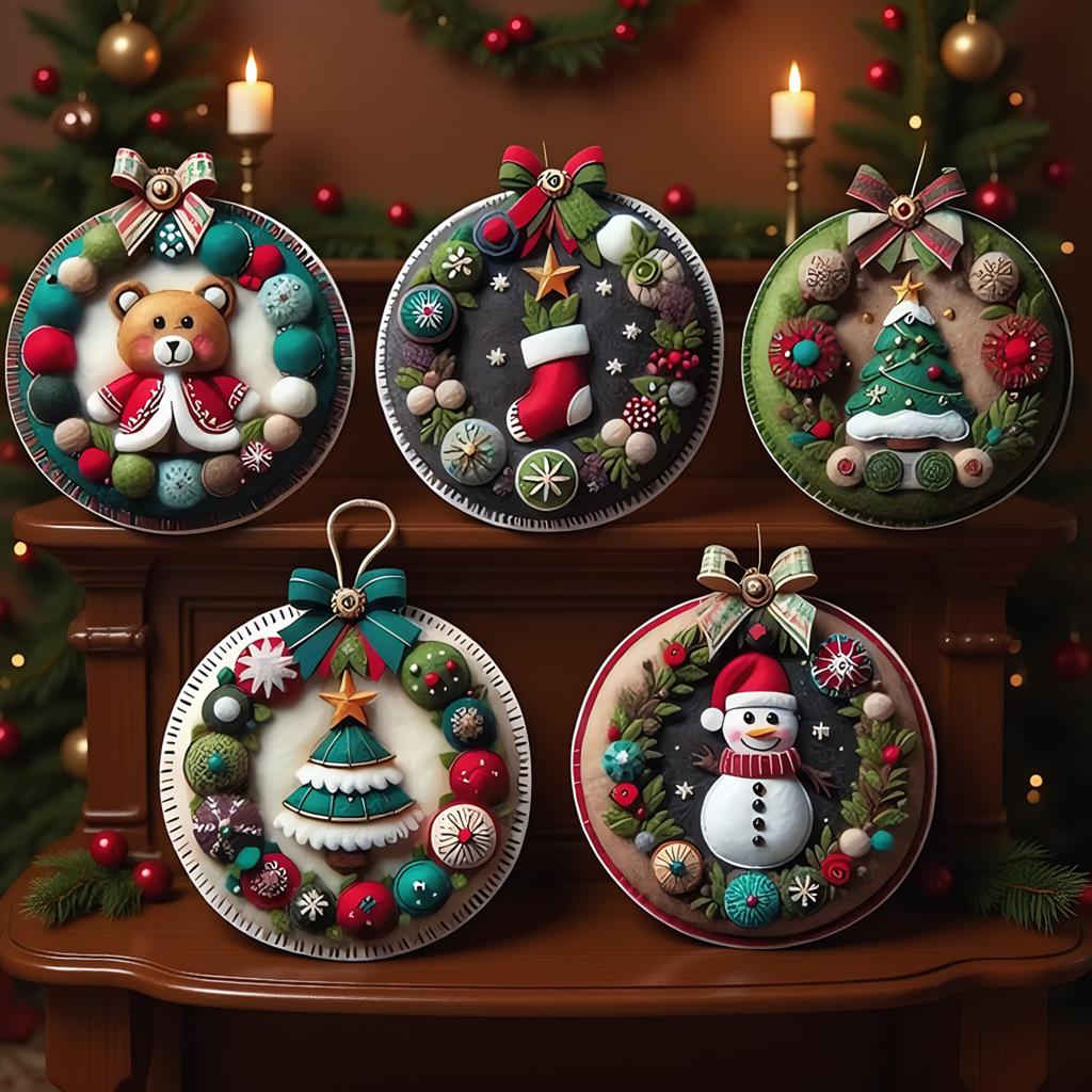 Felt Ornaments Craft Set Sewing Supplies Christmas Decorations Set Multi-Purpose Holiday Shapes Felt Patch Suit for Family Fun
