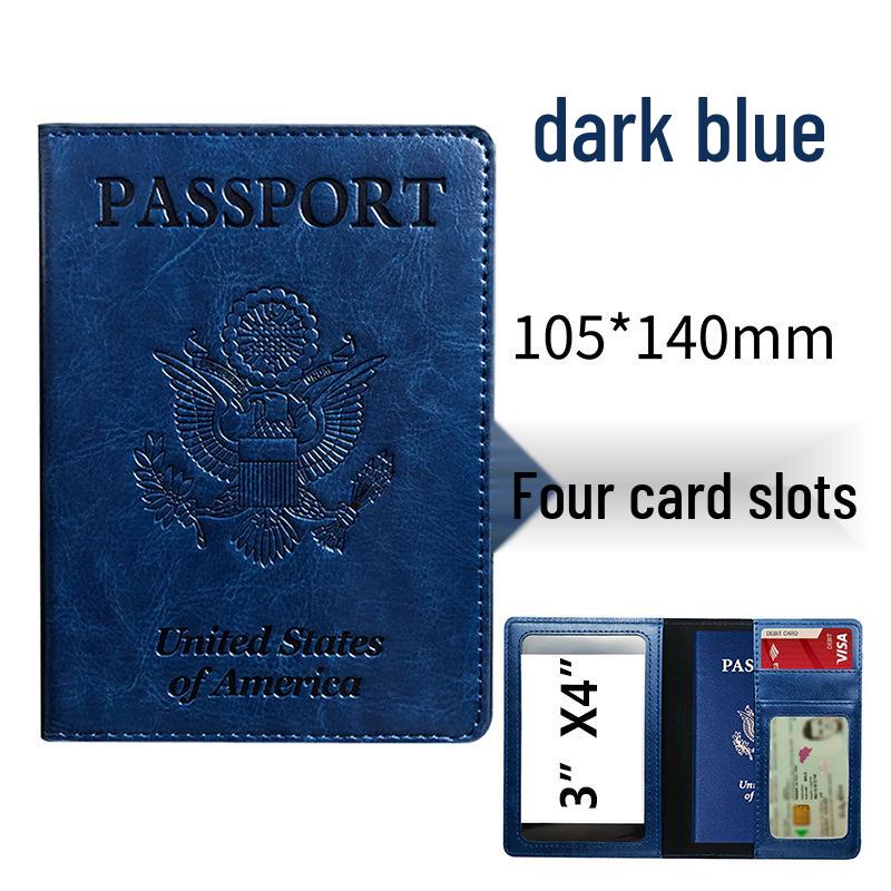 Customizable Multi-Card Slot PU Passport Holder - USA Stock
