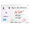 Magnetic Glass Whiteboard, Dry Erase Board 900 X 600 Mm, Wall-Mounted Large White Glassboard Frameless, with Marker Tray, an Eraser and 2 Markers,
