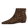 European Leopard Print Women's Ankle Boots - Sexy Wedge Heel with Back Zipper for Autumn and Winter