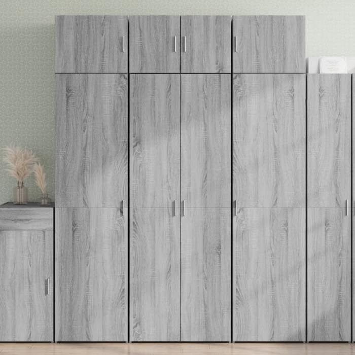 VidaXL Highboard Sonoma Grey 70x42.5x185 Cm Engineered Wood, Sideboard, Storage Cabinet, Side Panel, Cabinet, 3281425