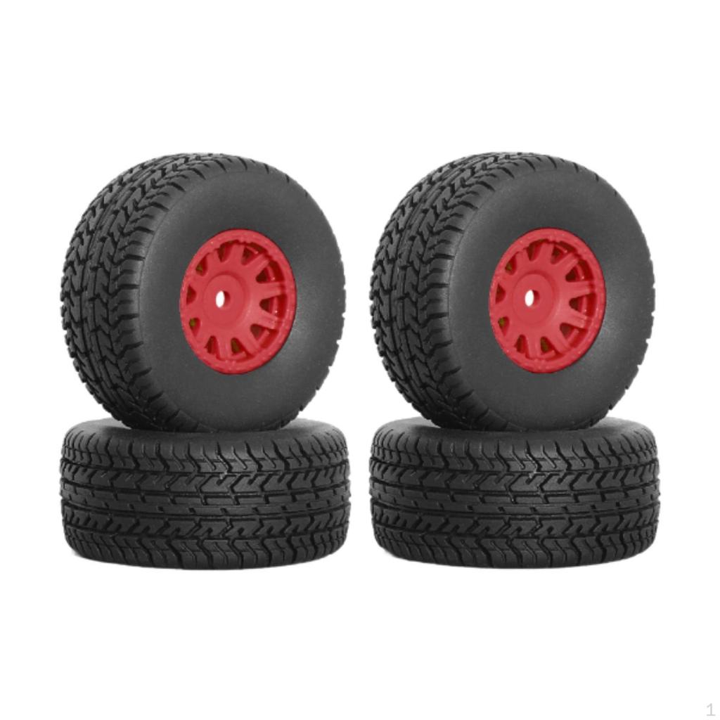 4 Pieces RC Car Wheels and Tires Easy to Install Spare Parts Modification for 1/14 Crawler