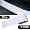 1Pc White Carbon Fiber Car Door Sill Scuff Cover Anti Scratch Sticker 10x300cm