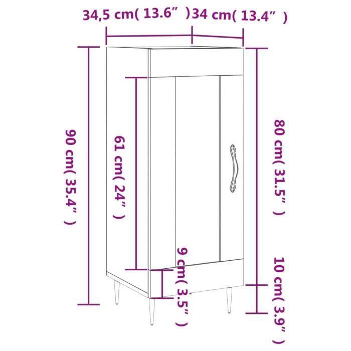VidaXL Buffet blanc 34,5x34x90 cm bois d'ingénierie 830420