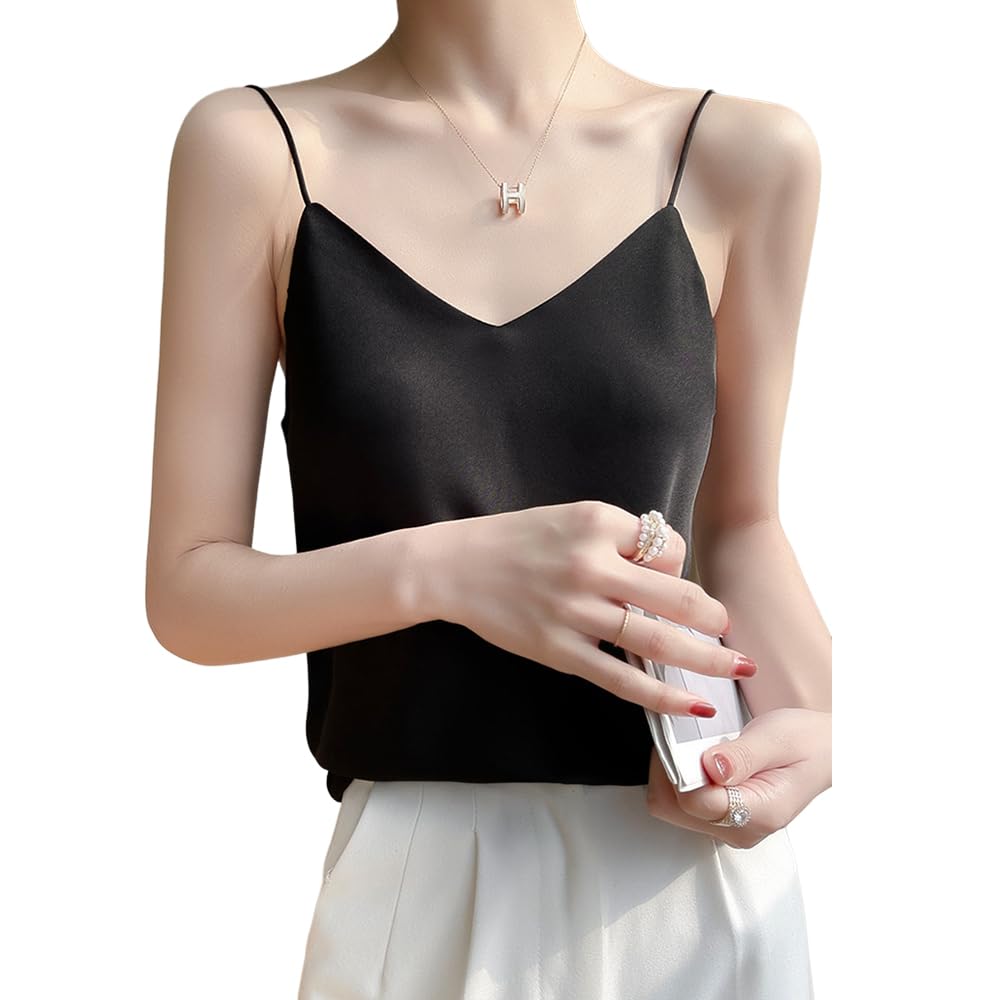 

Майка для внутреннего танка груди A8170 [FEISEDY] Женщины, Топ, Топ с V-образным вырезом, Вкладыш, Лето, Домашняя одежда, Дышащий, Прохладный, чёрный