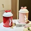1pc Round Plastic Tissue Box Holder with Cute Mouse Ears Design, Dispenser for Storing Facial Tissues, Ideal for Home Decor In Living Room or Bathroom
