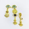 Vintage Medieval Alloy Devil Eye Earrings Creative Exaggerated Long Multi-Layer Earrings Women