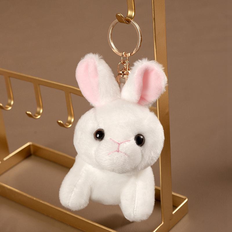 Süße Tiger Leopard Hase Löwe Panda Plüsch Anhänger Spielzeug Stofftier Waldtier Puppe Schlüsselanhänger Kinder Kinder Cartoon Geburtstagsgeschenk 10cm brown