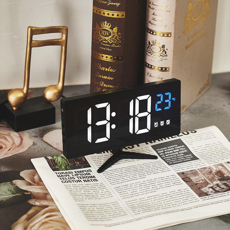 New Version of Multi Functional Electronic Clock with Temperature LED Clock Student Dormitory Alarm Clock Acrylic Surface Electronic Clock